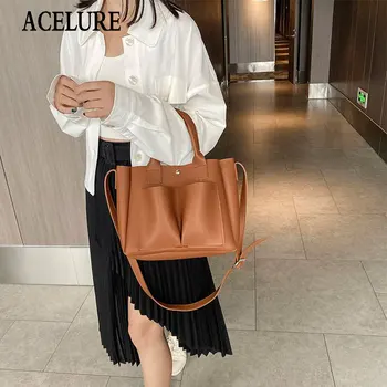 

ACELURE Large Women PU Leather Shoulder Crossbody Bags Female High Capacity Hasp Handbags Fashion Ladies Hand Bags for Women