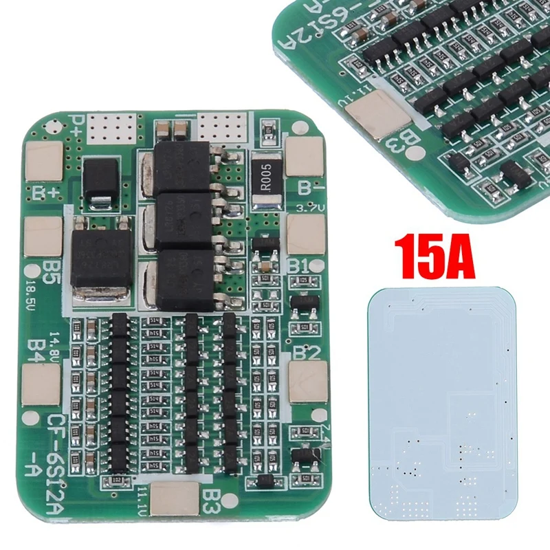 6S 22V 24V 15A 18650 Li-Ion Lithium Battery Protection Pcb Board Bms Protection Pcb Board Cell Module