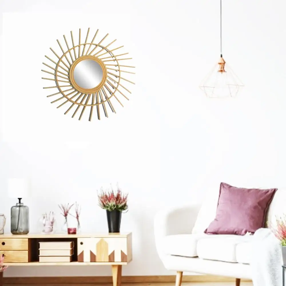 Ротанговое зеркало инновационное художественное украшение круглое для макияжа