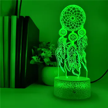 

Acrylic Dreamcatcher Night Light Fairy Romantic Lamp Bedroom Decoration 7 Color USB Decor Xmas Gifts Lamp Smart Phone Control