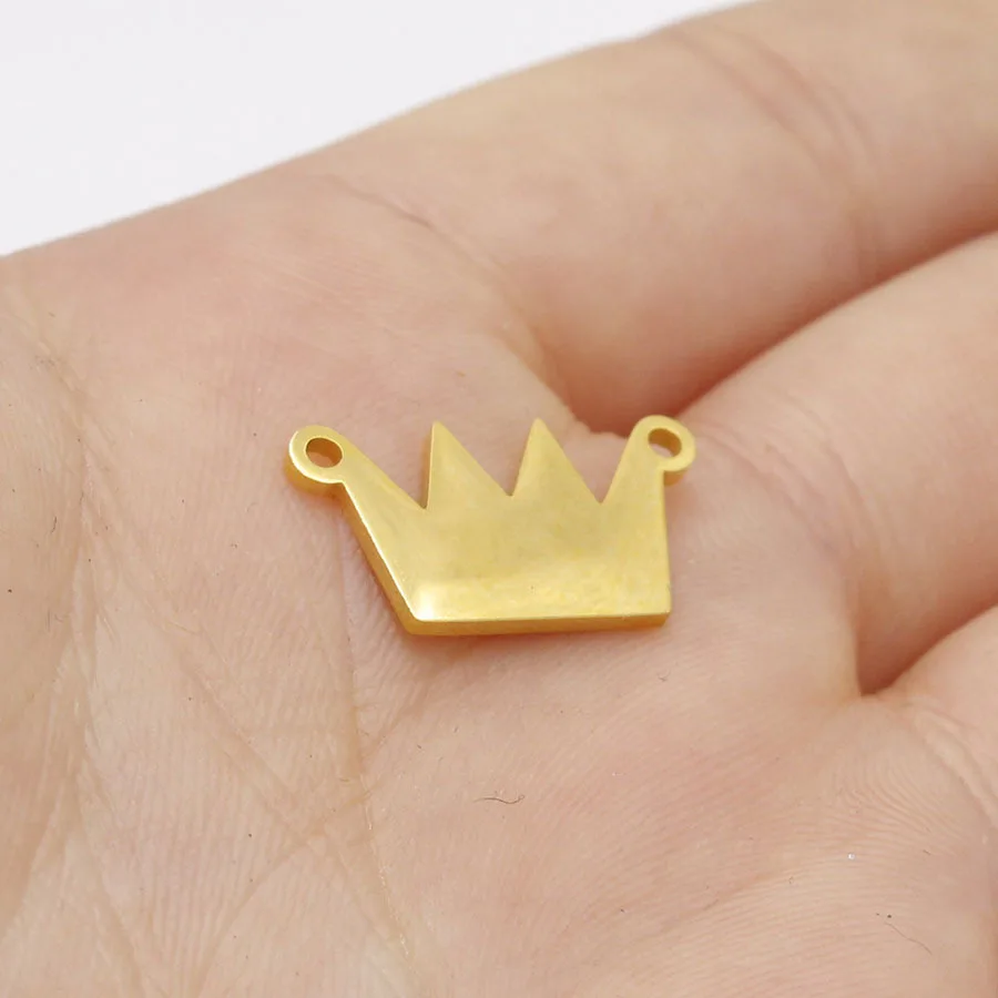 5 шт./лот модная подвеска в виде короны из нержавеющей стали сделай сам зеркальный
