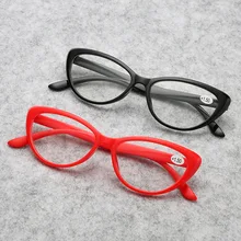 Vazrobe de ojo de gato gafas de lectura mujer 2 unids/lote negro rojo mujer puntos de ojo de gato de moda Vintage de ordenador de trabajo cerca de visión
