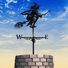 

Witch Weather Vanes Garden Decor Yard Witch Statue Ornament Wind Direction Indicator Retro Dragon Wind Weather Vane Weathercock