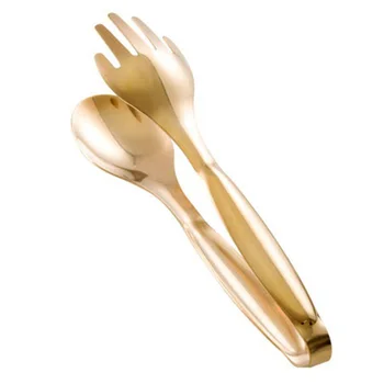 

Stainless Steel Food Tongs Gold Kitchen Utensils Buffet Cooking Tools BBQ Clips Bread Steak Tong
