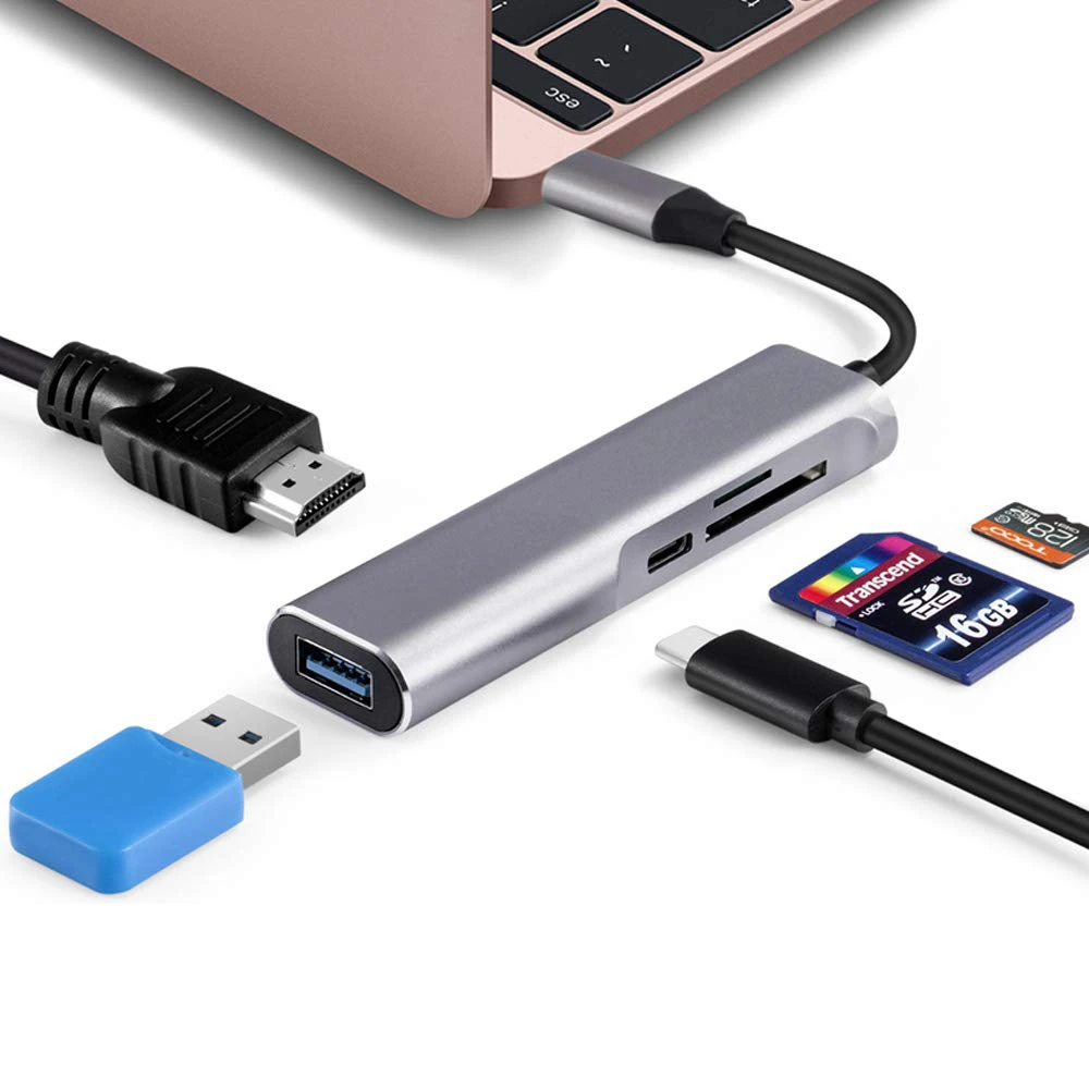 Dex станция для samsung Galaxy S9/8 USB C концентратор type C адаптер Thunderbolt 3 с HDMI 4K USB для MacBook Pro huawei mate 20 P20 - Цвет: 5in1