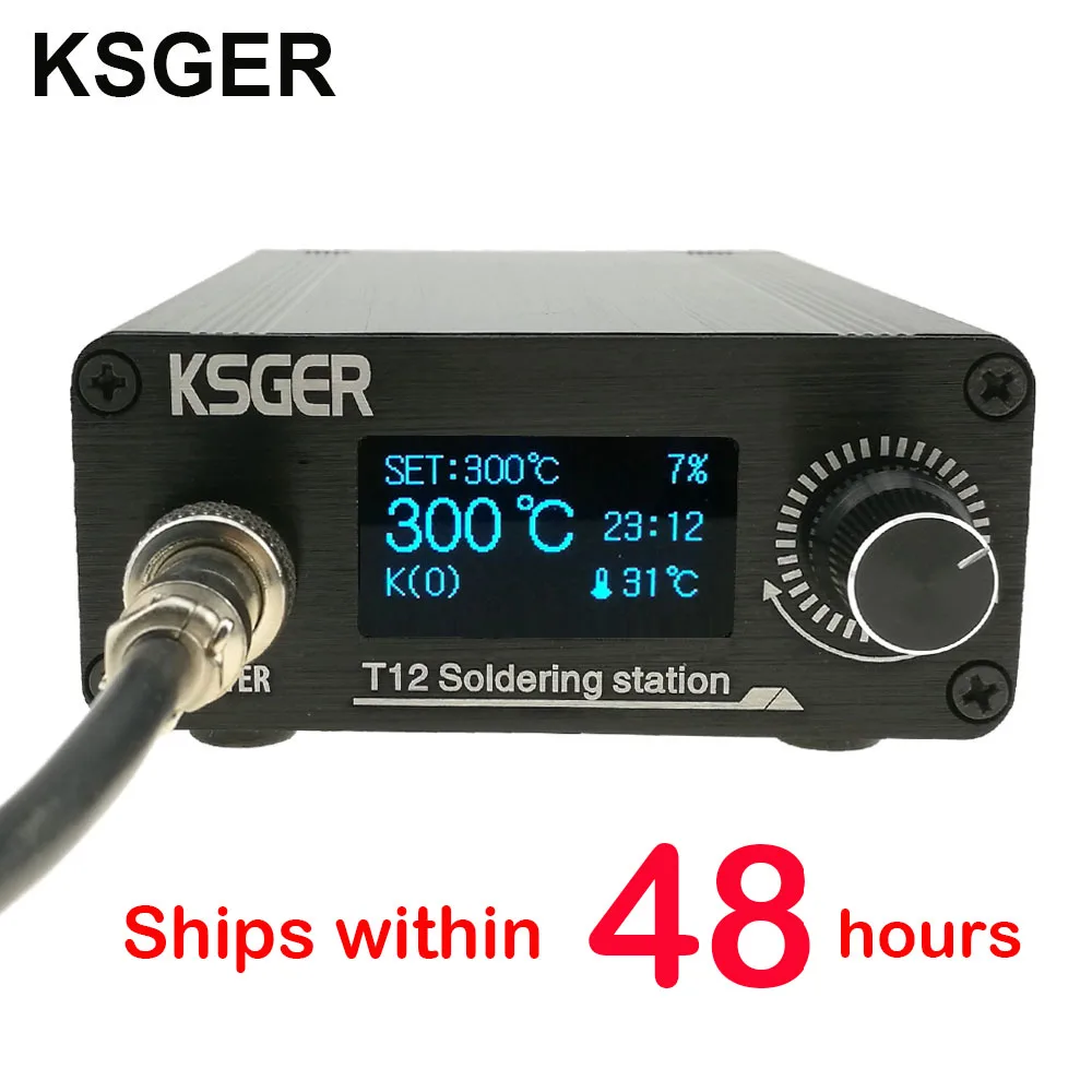 KSGER T12 паяльная станция STM32 OLED V2.0 цифровой электрический контроллер алюминиевый