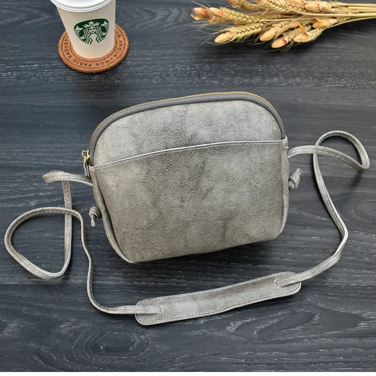 E Women's New Wild Messenger Bag New Fashion PU Ladies Solid Color Retro Shell Bag - Цвет: E