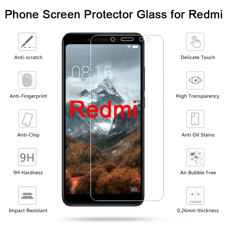 Закаленное стекло для Xiaomi Redmi Note 6 Pro Защитная пленка экрана 4 4X 5 6A Защитное 5A Prime 2 3 |