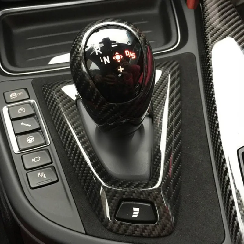 Real Carbon Fiber Console Gearshift Knob Head Cover Decorative Sticker For BMW M2 M3 M4 X5M X6M Interior Accessories Real Carbon Fiber Console Gearshift Knob Head Cover Decorative Sticker For BMW M2 M3 M4 X5M X6M Interior Accessories
