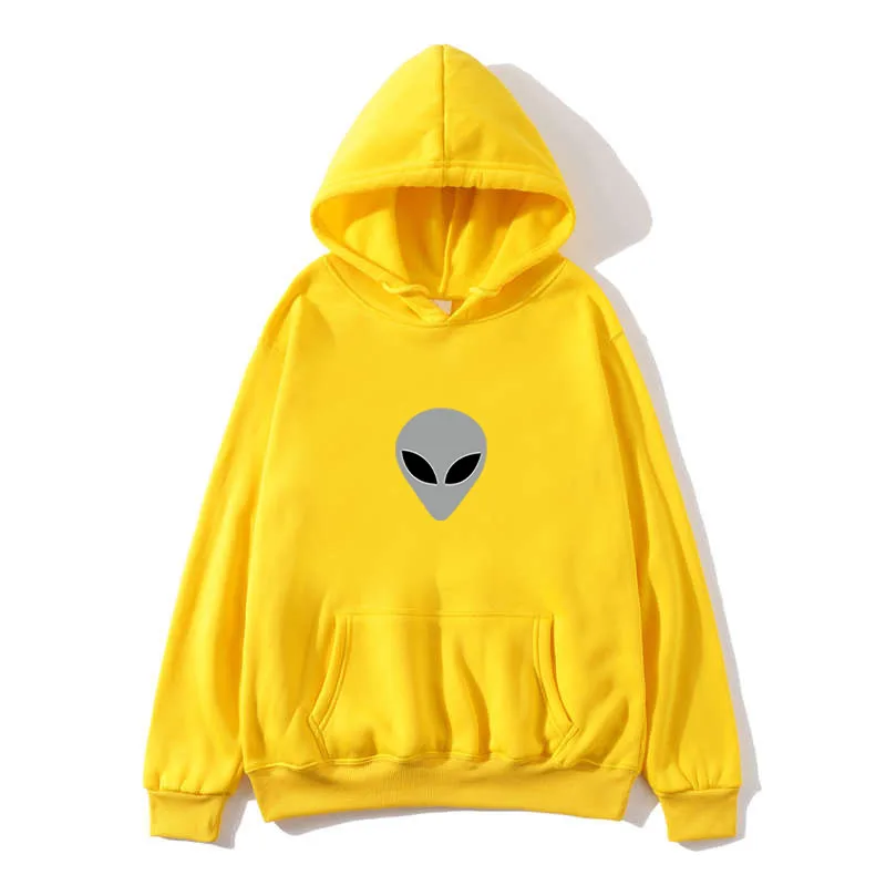 

Moletom Winter Autumn Pullovers Alien Print Solid Hoodies Women Men Loose Long Sleeve Plus Size Hooded Sweatshirts Cute Harajuku