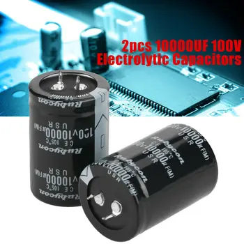 

2pcs High Quality 35 X 50mm Electrolytic Capacitor 10000uF 100V 105Degree Black DIY Accessory Durable And Practical