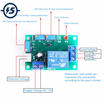 

DC 12V Under-Voltage Protection Module for Battery Charge/Discharge Controller for 1pcs 0V-30V Battery Adjustable Relay Module