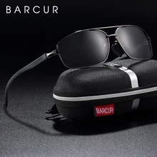 BARCUR, Ретро стиль, брендовые Дизайнерские мужские поляризованные солнцезащитные очки, Квадратные Классические мужские солнцезащитные очки, UV400