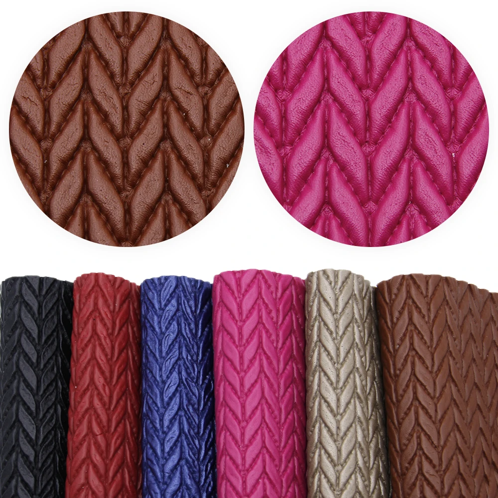 

david angie 20*34cm 7pcs/lot Weaving Faux Synthetic Leather Sheet Faux Patchwork For Hair Bow Bag Wallet Phone Cover DIY,1Yc7487