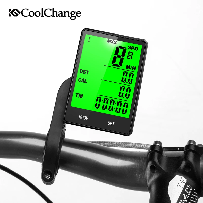 Online CoolChange Drahtlose Fahrrad Computer Lcd computer geschwindigkeitsmesser grüne Regendicht Radfahren Fahrrad Computer Fahrrad Messbare Temperatur Stoppuhr