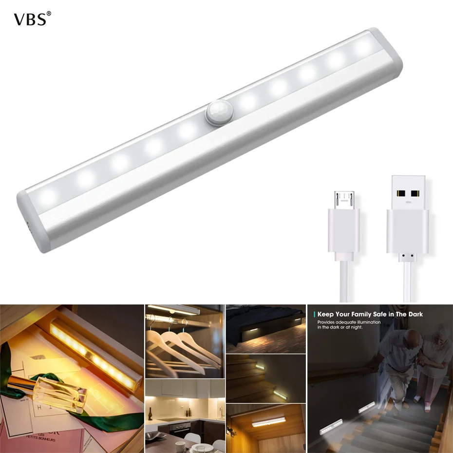 Wireless Lamp Under Cabinet Led Shelf Lights With Pir Motion