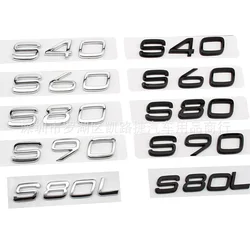 Autocollant 3D chromé ABS, emblème de voiture pour Volvo S40 S60 S80 S90, badges autocollants de remplacement, lettres de coffre arrière, accessoires 