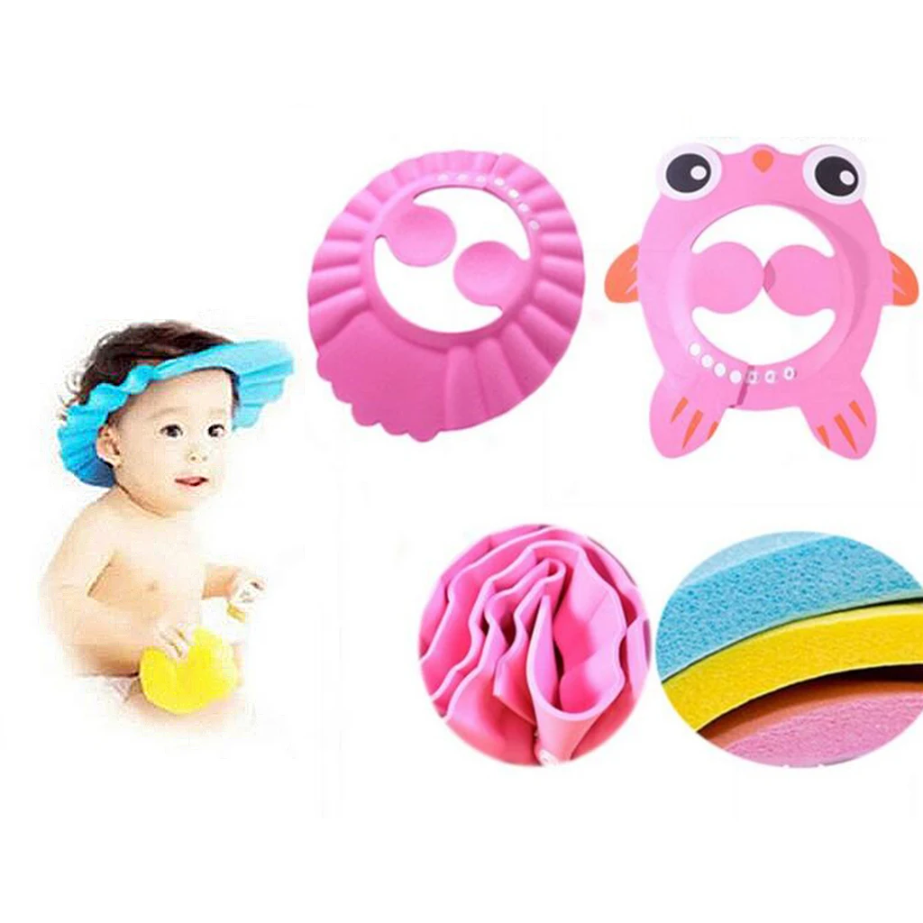 Adjustable Lightweight Baby Bath Cap EVA Plastic Waterproof Shower Caps Hat Children Toddler Shampoo Bathroom Accessories