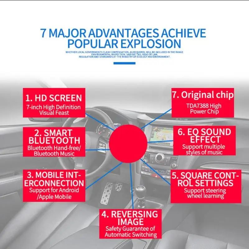 SWM T-110 7 дюймов сложенный экран Bluetooth стерео AUX USB FM радио головное устройство поддержка расширенного Bluetooth микрофон для телефона