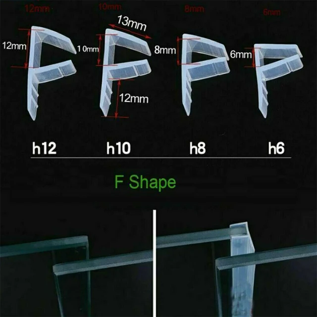 1m 6 8 10 12mm Vidrio Ducha Sello de goma Sellos de silicona Puerta  corredera Mampara de ducha Puerta ventana Granero Baño Sellado