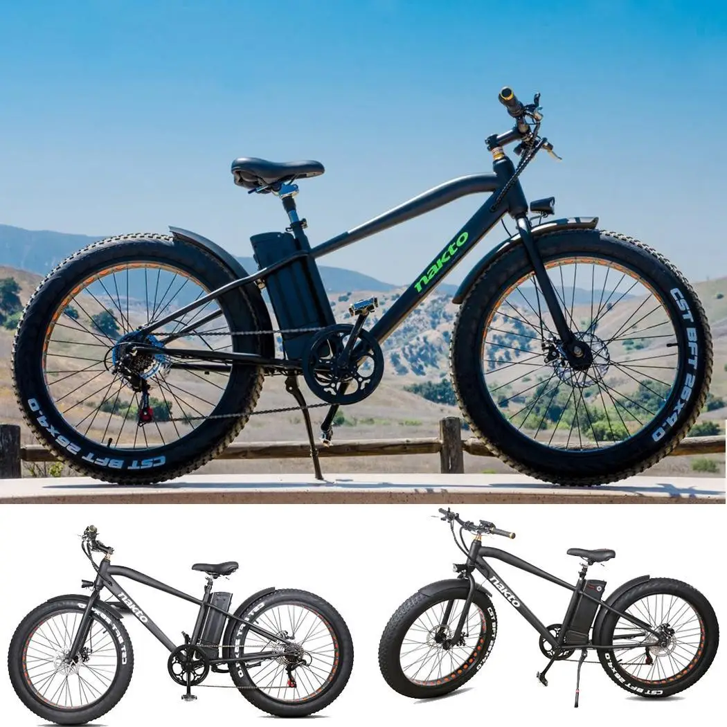 26inch High Carbon Steel Frame Bicycle Electric 25 miles Bike 26&quotx4&quot Fat Tire 250Lbs US 6-speed-gears Plug | Спорт и
