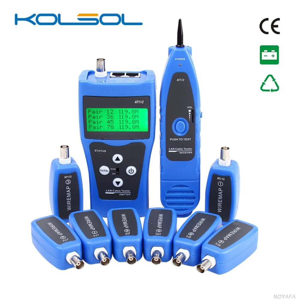 KOLSOL LAN Network Ethernet monitoring Cable Tester USB 8 Far-end Test Jacks RJ45 RJ11 BNC Line Finder Tracker | Автомобили и