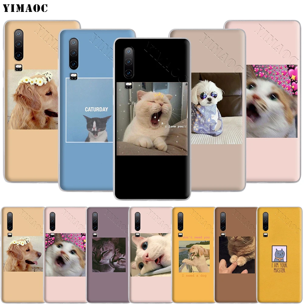 YIMAOC Cute Cat Dog Cartoon Phone Case for Huawei P8 P9 P10 P20 P30 Lite Pro P Smart Z 2018 2019 | Мобильные телефоны и
