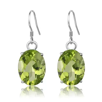 

Best Quality Natural Peridot Earrings For Women Solid 925 Sterling Silver Material Romance Girlfriend Gift Woman Jewelry