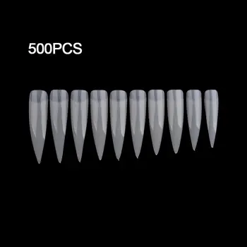 

500 pieces of nail clippers nail patch new super long nail salon self-unloading fake film natural transparent color white