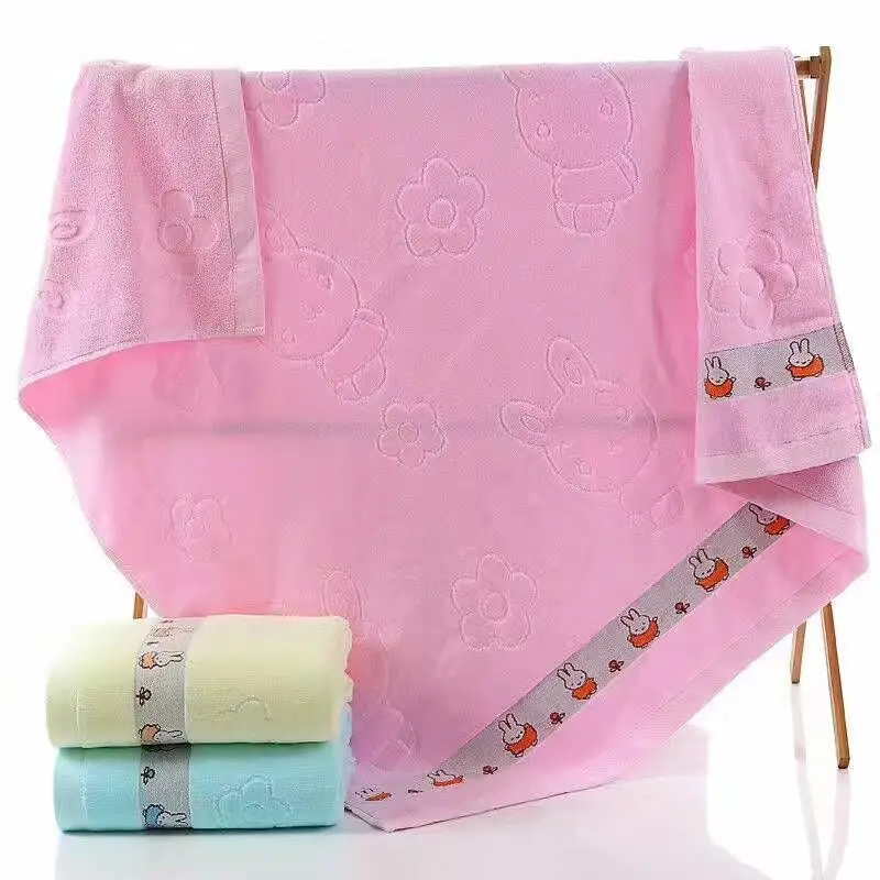 

Gaoyang Children's Quilt Baby Bath Towel Pure Cotton Cartoon BABY'S BLANKET Cut Velvet Embossed Towel Blanket-Logo