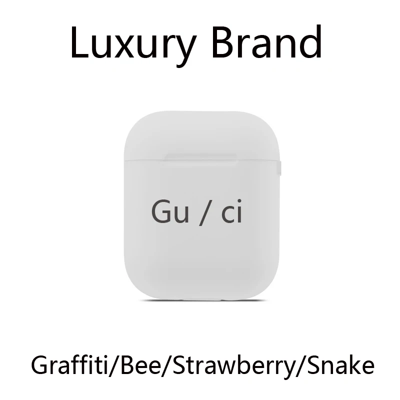 Роскошный брендовый беспроводной чехол для наушников с Bluetooth для Airpods 1/2 сумка для зарядки наушников Аксессуары для Airpods чехол s