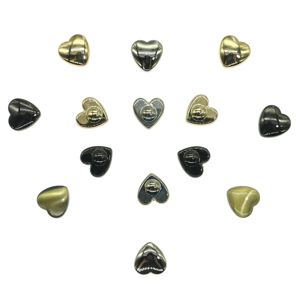 10 pieces of heart - shaped metal screws back riveting nails clothing leather technology Belt Purse Bag decorative hardware 8 mm