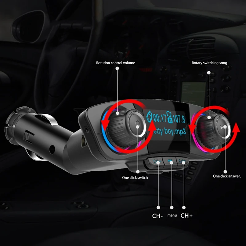 Автомобильный MP3-плеер Dual USB bluetoorh fm-передатчик Aux модулятор Bluetooth громкой связи Автомобильный аудиоистема с Умной зарядкой