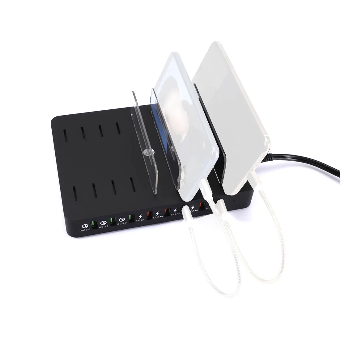  110W 8 puertos Multi USB cargador QC 30 2.4A para IPhone X 11 Ipad de carga rápida USB de escritori