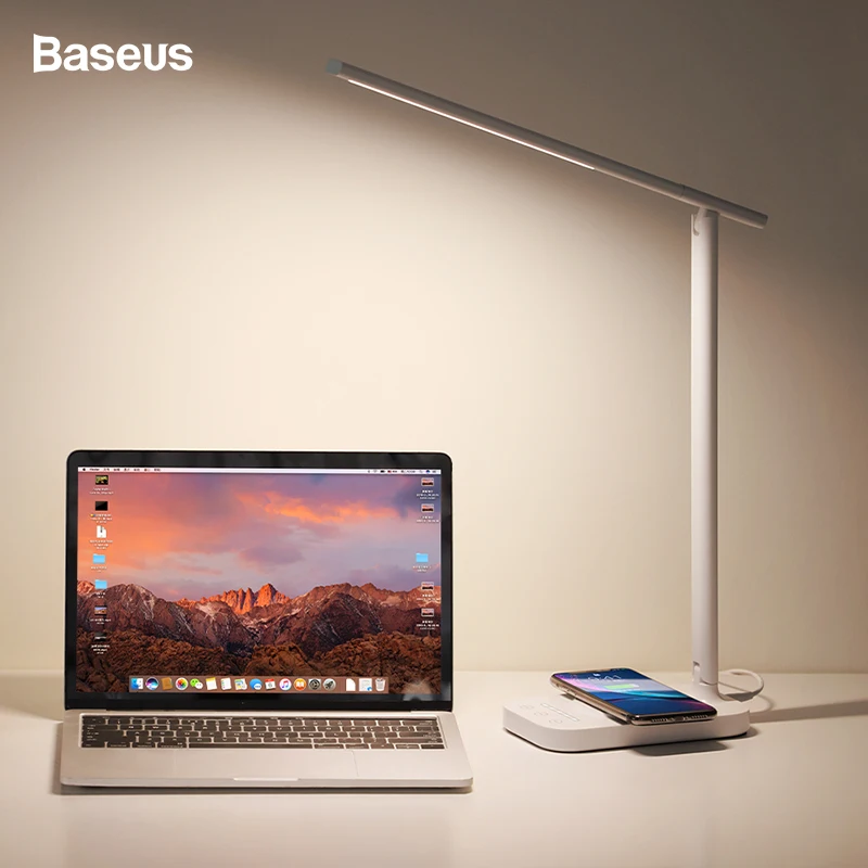  Baseus LED Table Lamp Qi Wireless Charger For iPhone Xs Samsung Folding Desktop Light 10W Fast Wire - 32983842605