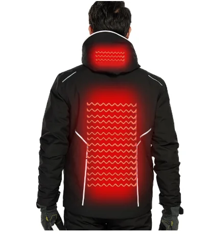 Мужской зимний лыжный костюм, USB, с подогревом, с капюшоном, куртка, Мужская, для улицы, водонепроницаемая, ветрозащитная, дышащая, термо, сноуборд, пальто, SA-8