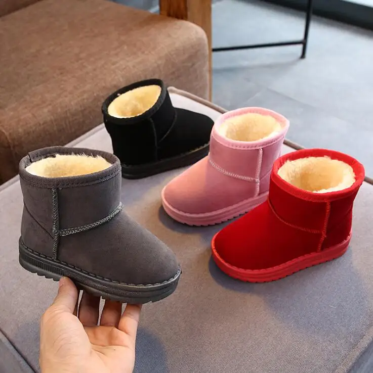

New Plush Warm Baby Toddler Boots Fashion Child Snow Boots Shoes For Boys Girls Winter Shoes Kids Ankle Boots Size 25-36