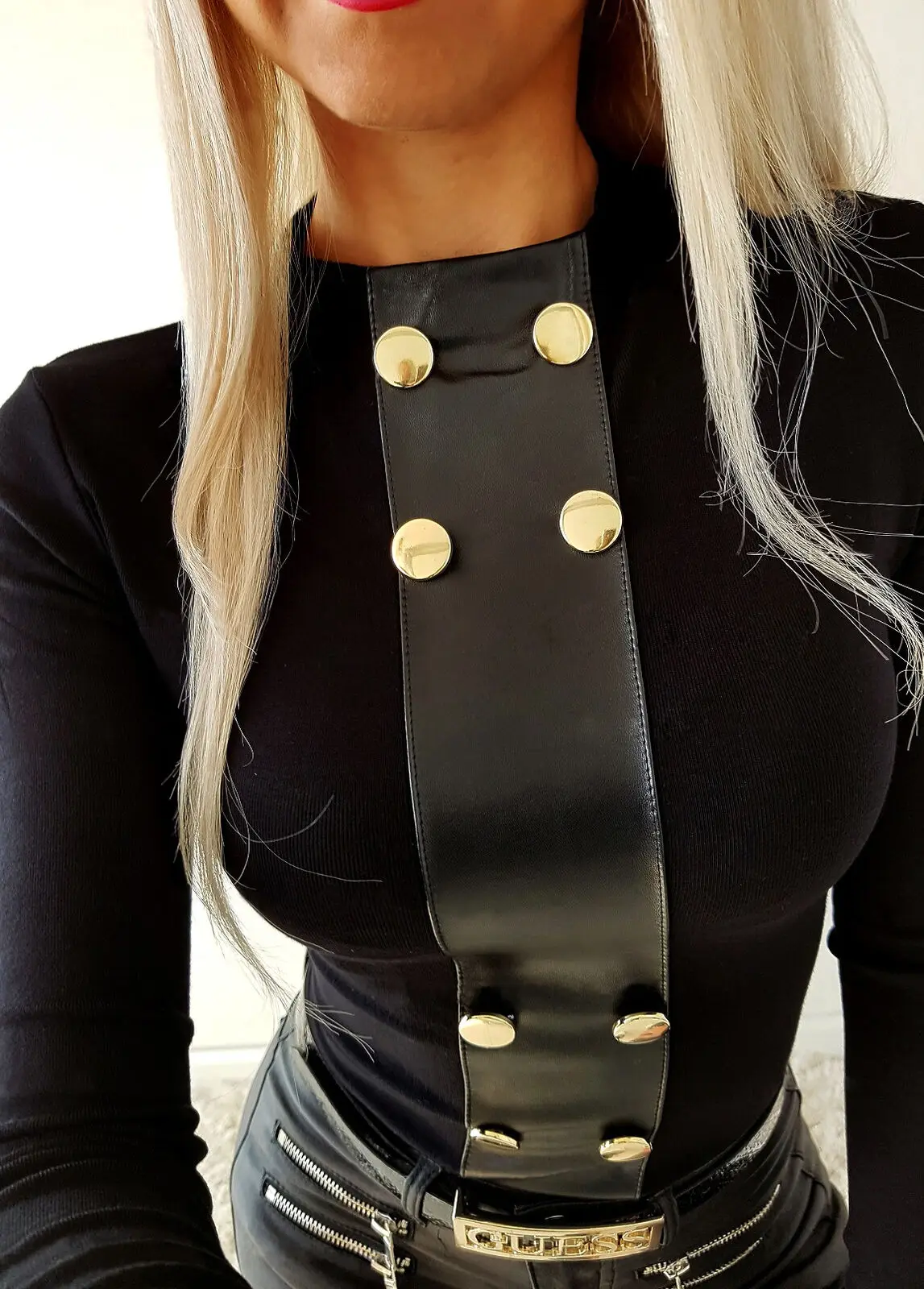 Теплая черная блузка, рубашки, элегантные женские топы из искусственной кожи, блузки на пуговицах, женские топы, сексуальные рубашки с длинным рукавом, женская одежда Blusa
