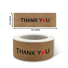 

120Pcs kraft paper thank you stickers red heart handmade seal label decoration for supporting my small business logo stickers