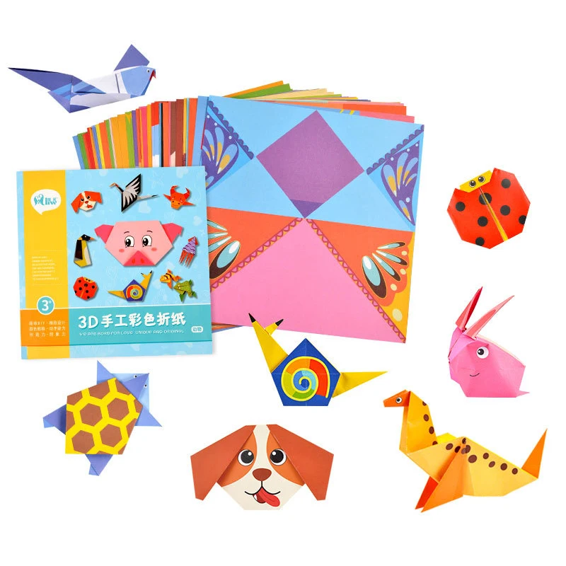 BalleenShiny детские игрушки 3D 54 страницы оригами мультфильм Животные книга игрушка Дети DIY бумажное Искусство Детские Развивающие Игрушки для раннего обучения подарки - Цвет: T1