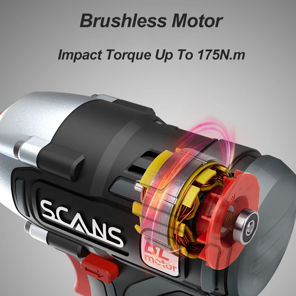 US $122.54 SCANS SC2180 Professional Tool 20V Cordless Brushless Lithium Impact Driver Impact Screwdriver With LiIon Battery Free Return