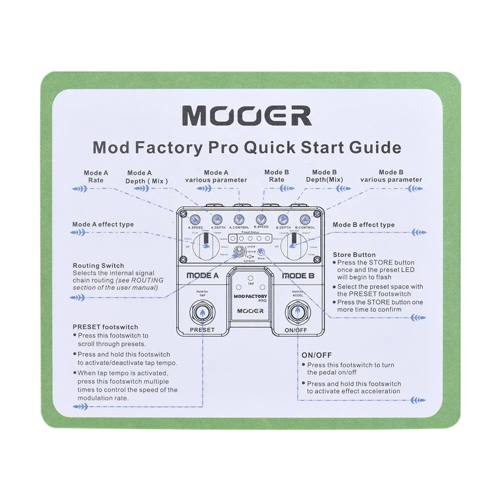 MOOER MODFACTORY Pro двойные модули модуляции гитары педаль эффектов 16 эффектов модуляции Tap функция темпа с двойными переключателями ног