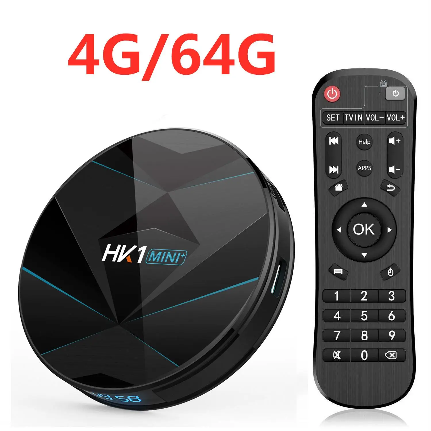 HK1mini Plus Android 9,0 ТВ приставка Rockchip RK3318 ТВ приставка 4 ГБ 32 ГБ/64 Гб/128 Гб двойной WiFi BT4.0 4 к медиаплеер HK1 мини+ приставка - Цвет: 4GB 64GB