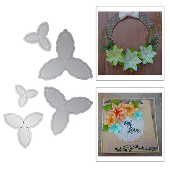 

2020 New Plant Flowers Layered Embossing Layering Petal Metal Cutting Dies For Scrapbooking Greeting Card Paper Making No Stamps