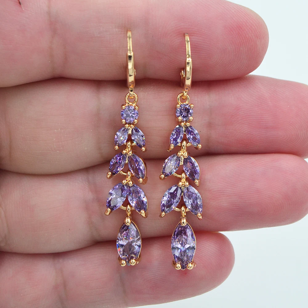 Boucles d'oreilles Luxueuses en Cristal Violet