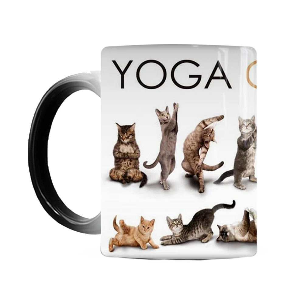 

Dropshipping 1Pcs New 350ml Creative Cartoon Cat Color Changing Mug Coffee Milk Ceramic Magic Cup Best Gift for Children Friends