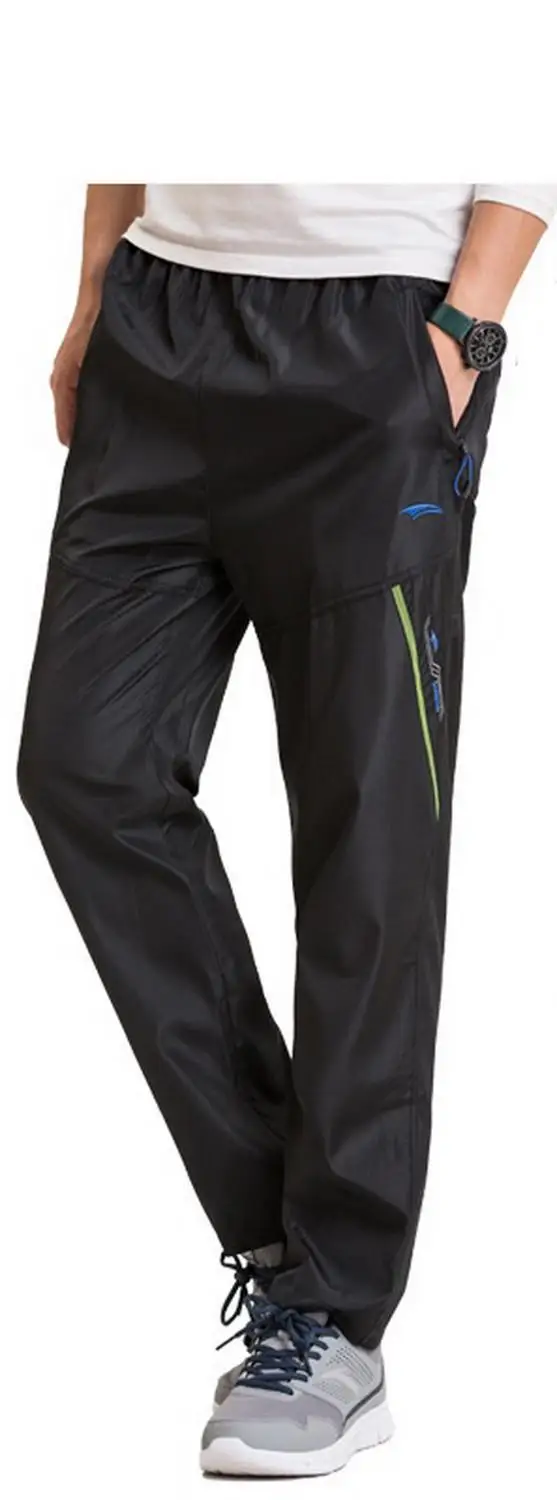 New Autumn Winter Warm Fleece Pants Mens Thick Wool Trousers Man's Elastic Waist Heavyweight Pants Male With Zipper Pocket - Цвет: K10Black