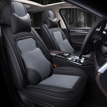 

Full Coverage PU Leather car seat cover flax fiber auto seats covers for subaru forester impreza legacy outback xv