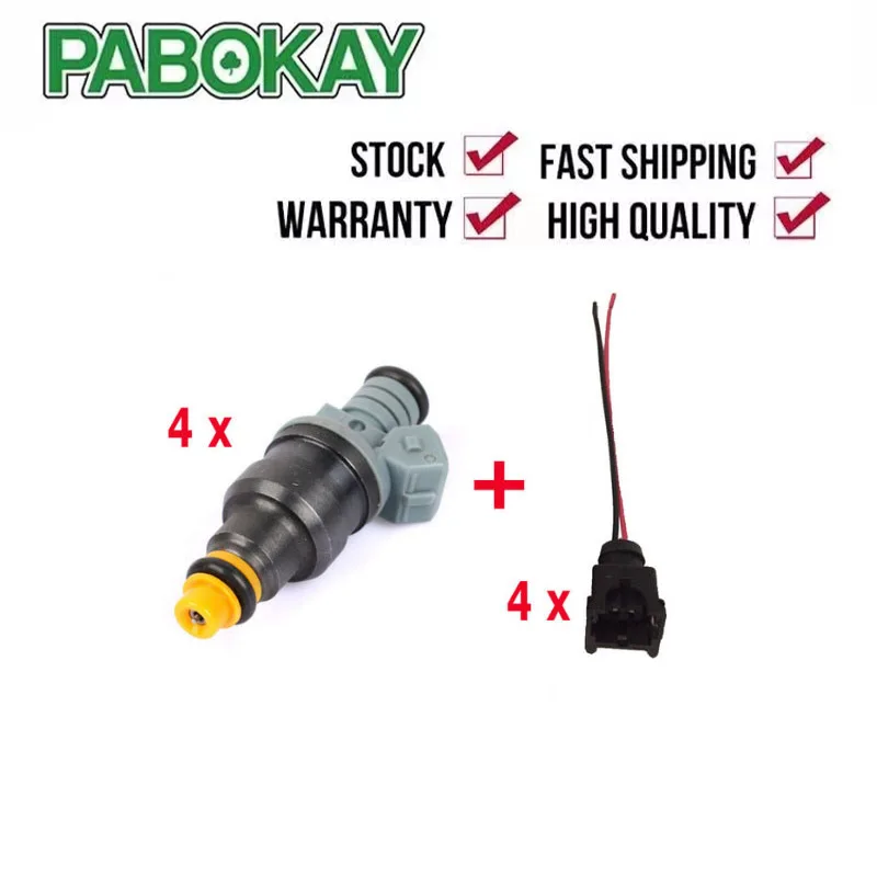 4 Pieces X High Performance 1600cc Cng 160lbs Gas Fuel Injector With