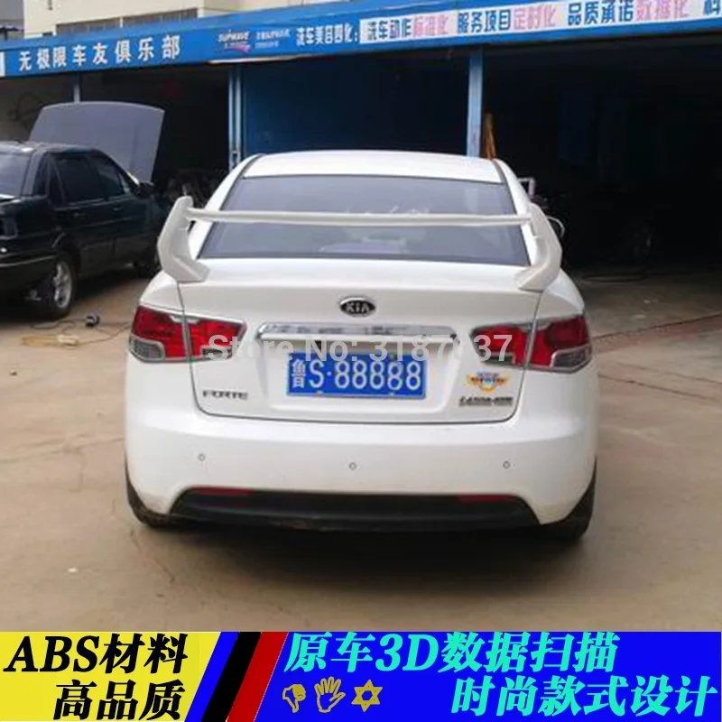Для Kia Форте спойлер 2010-2013 ABS Пластик Неокрашенный задний на крыло крышу багажник